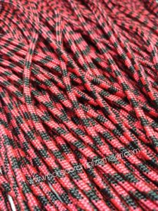 PARACORD BİLEKLİK AKSESUAR İPİ KIRMIZI-SİYAH BURGU DESEN 2 mm - Paracord İp